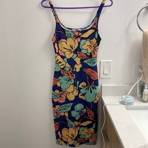 Zara square neck bodycon midi dress